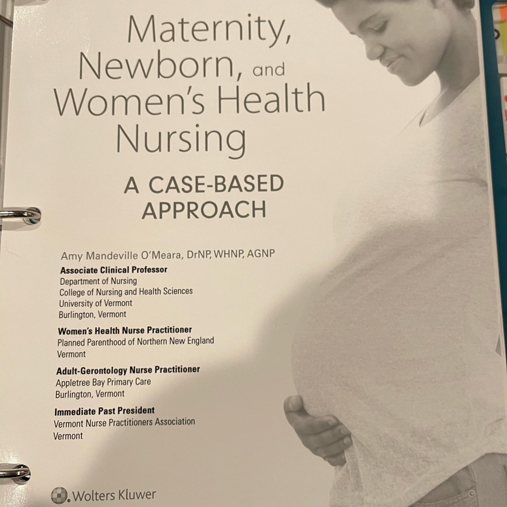 Maternity, newborn and women’s health in nursing